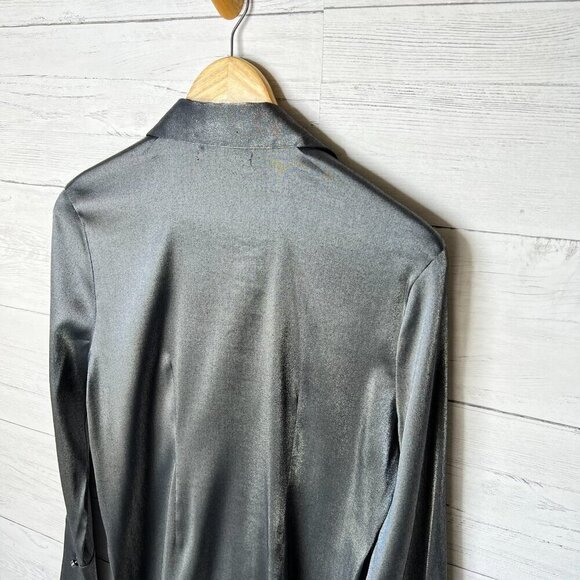 Pamela Dennis Top Womens Size Small Silver Long Sleeve Skull Button on Sleeves - Picture 12 of 15